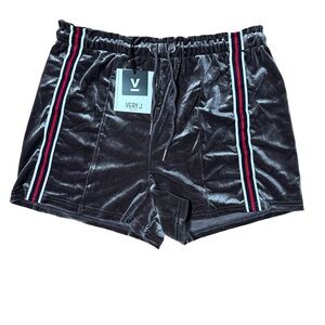 Very J Purplish Gray Short with Navy Red Stripes